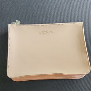 Jason Wu Tan Cosmetic Bag Sleek Design Zipper Closure